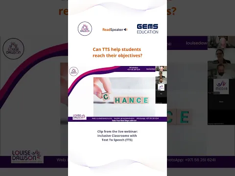 Can TTS help students reach their objectives? - Accessibility &amp; Inclusion Webinar Snippet