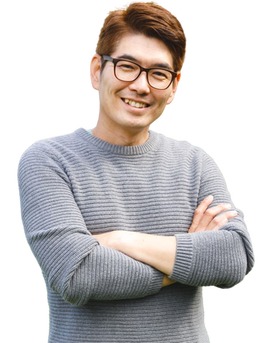 Man smiling.